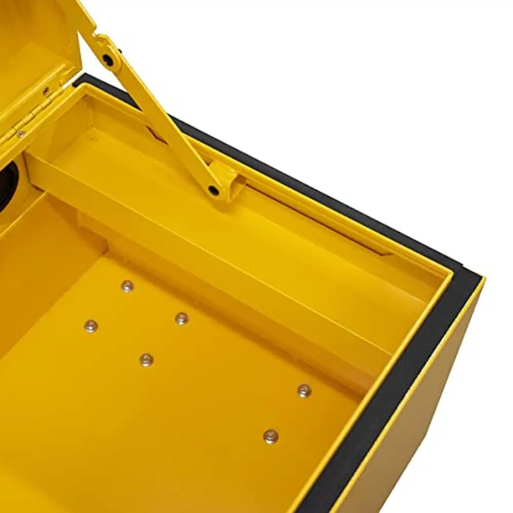 32" Steel Jobsite Box with Lid Support Weather Resistance Security Locks and Forklift Rails Durable and Convenient Storage 5