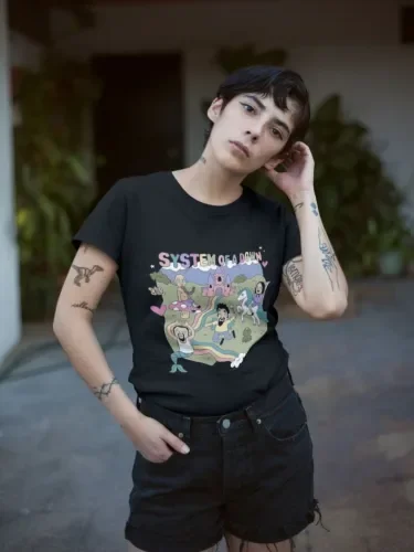 System Of A Down T Shirt Metal Music Chop Suey Mezmerize Album Hyptize Maniche Lunghe O Corte