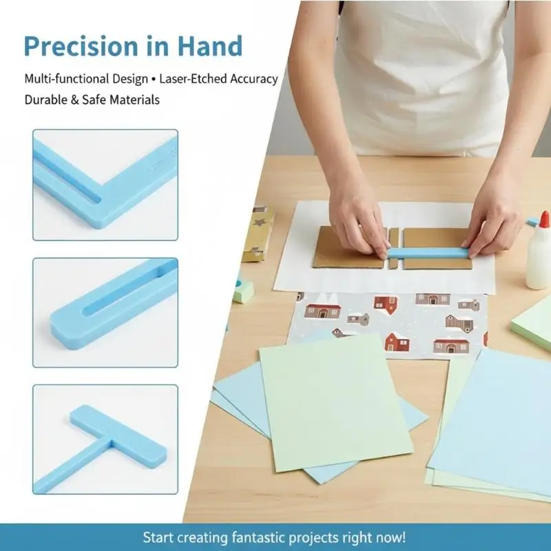 6Pcs Easy to Use Scrapbooking Tool Kit for Beginners Bookbinding Stencil Set Creative DIY Paper Craft for Planners and Albums - 6