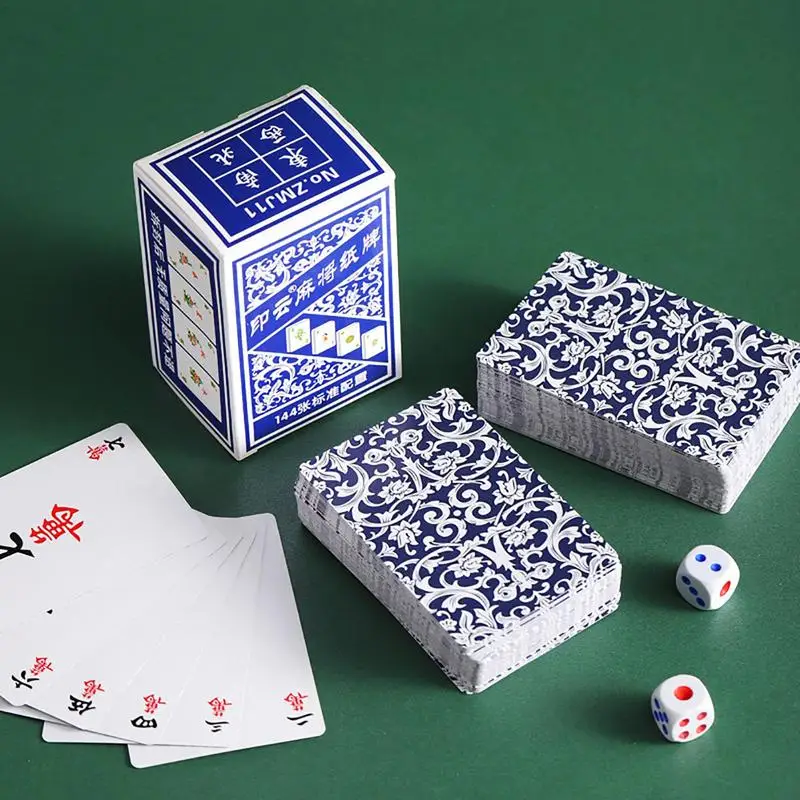 144 Cards/Set Mahjong Playing Cards Board Game Travel Pokers Set Accessories For Family Gathering Party playing cards,poker set