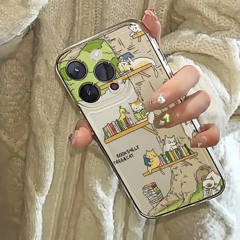 Whimsical Cartoon Cat Anti-Drop Dustproof Soft Phone Case