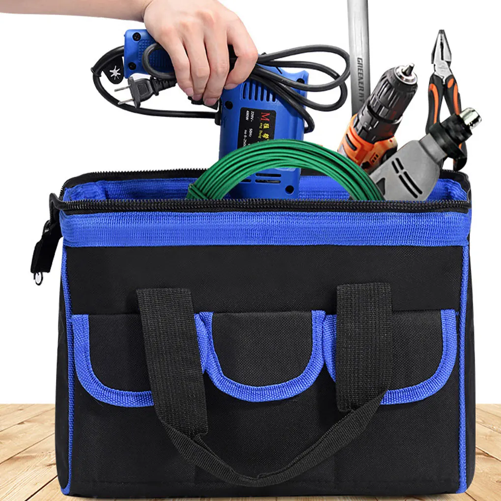 

Tear Resistant Tool Bag For Versatile Tool Storage Organized Multi-pocket Tool Bag Electrician 12 inches orange