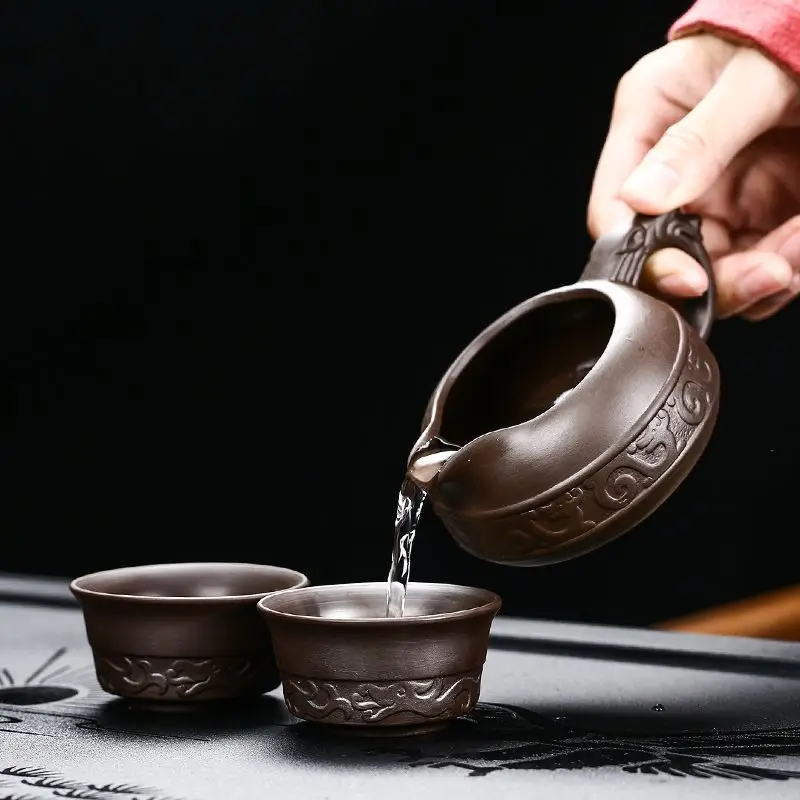 Tea Set Ceramic Lazy Man Style Automatic Rotating Insulation Tea Set