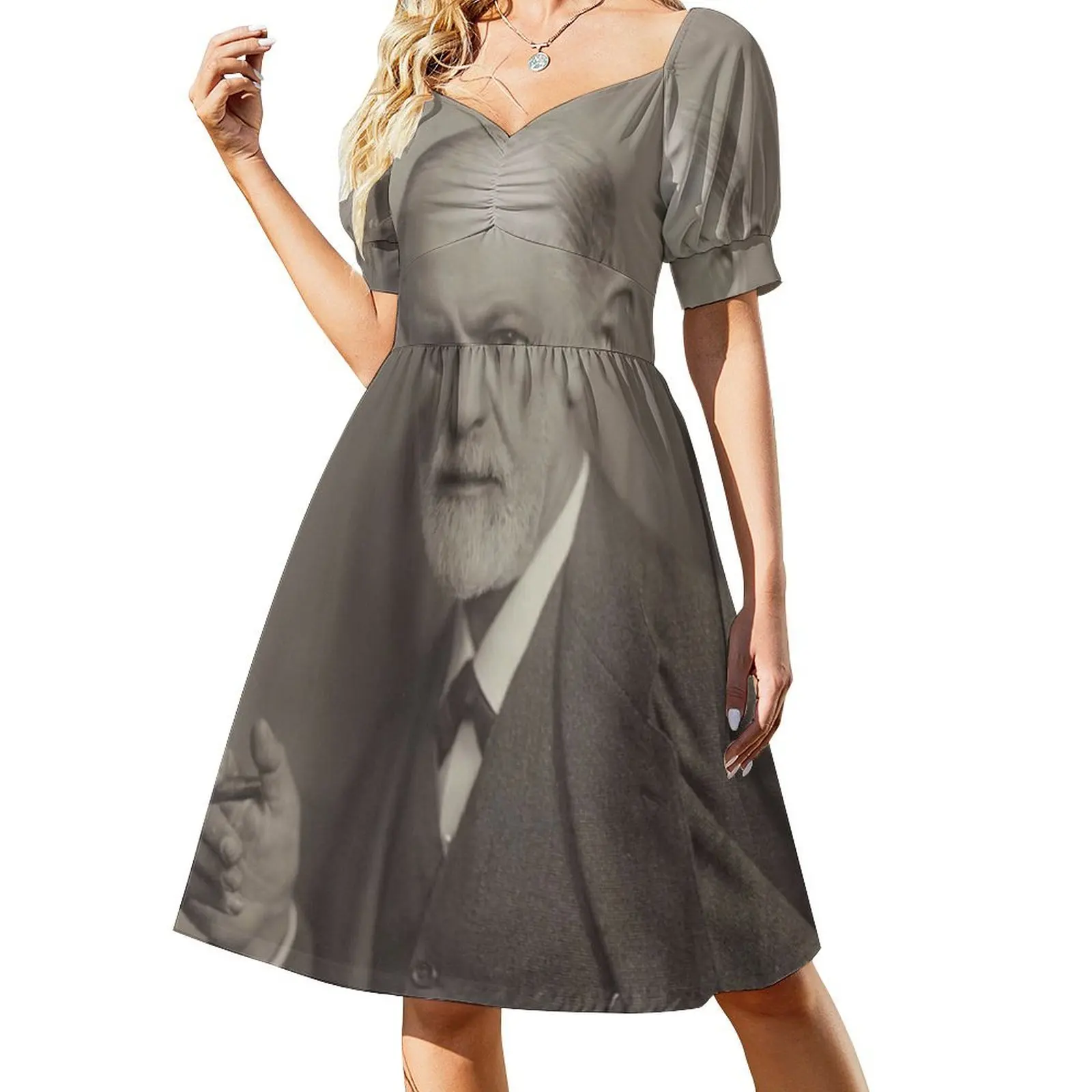 thumbnail image 1 of Vestido de manga corta Sigmund Freud Vestido para mujer Vestidos elegantes Vestidos casuales, 1 of 7