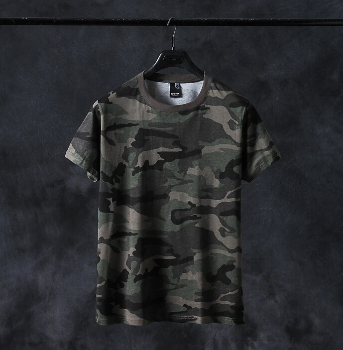 

Men's Cotton Large Round-collar Men's and Women's Camouflage Short Sleeve T-shirts Thin Loosely Printed T-shirts S985