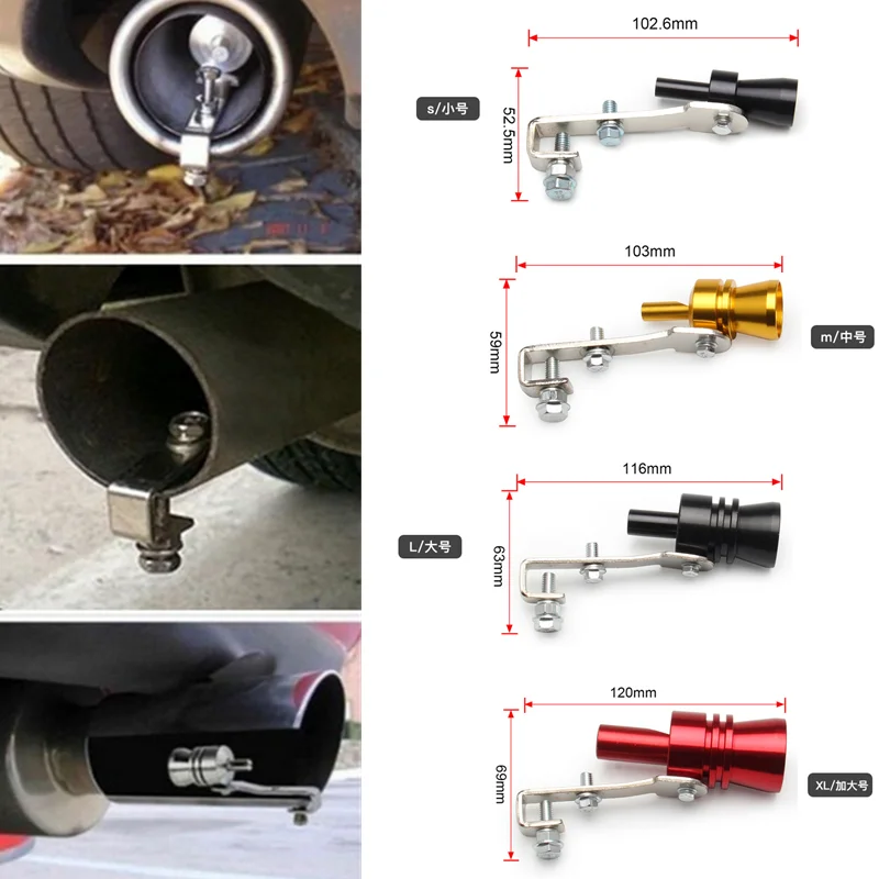 

Universal Sound Simulator Car Turbo Sound Whistle S/M/L/XL Vehicle Refit Device Exhaust Pipe Turbo Sound Whistle Car TurbMuffler