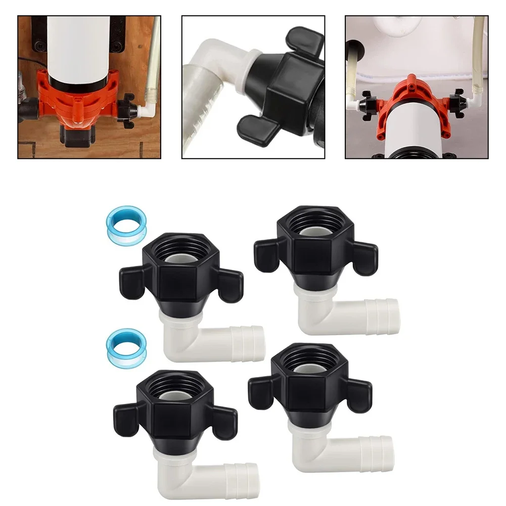 1/2x1/4 Barb Elbow And Straight Swivel RV Water Pump Fittings With Sealing Tape Nylon Rotatable Design Water Pump Fitting