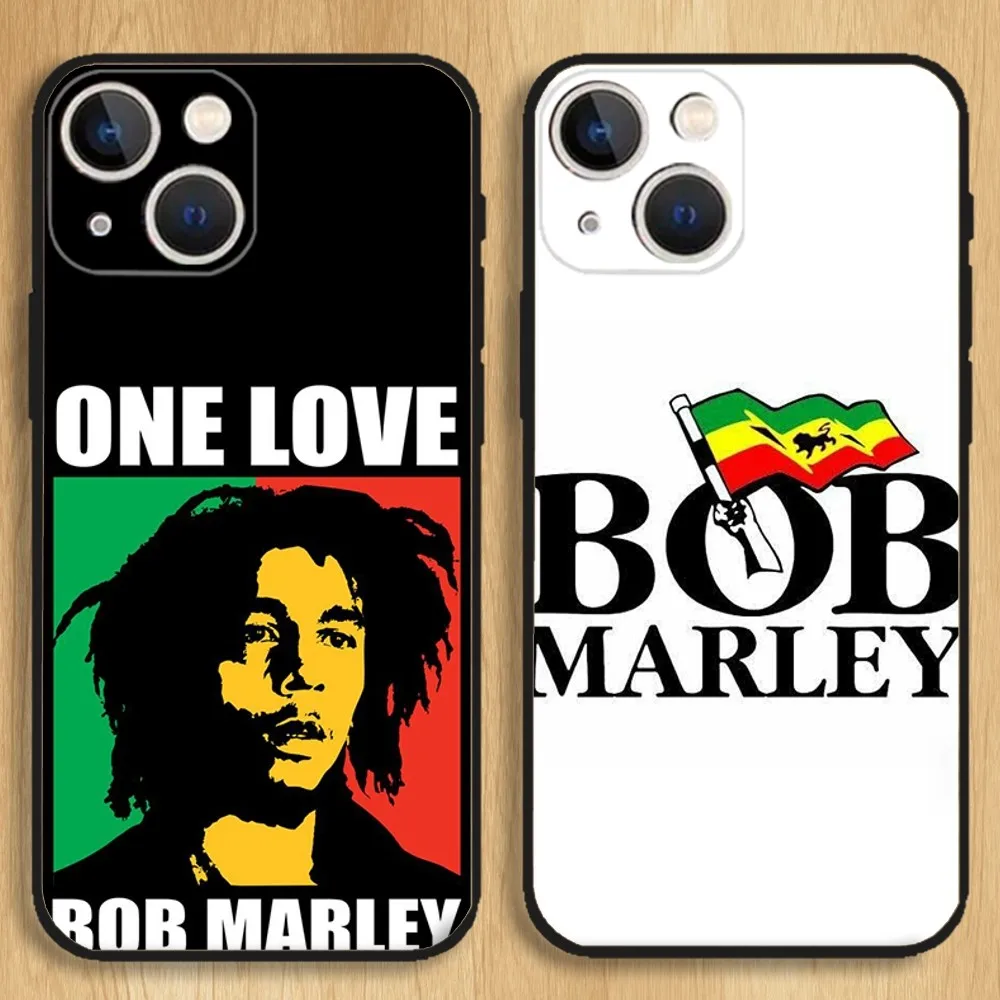 Custodia Per Telefono Bob Marley Singer Per Iphone15,14,13,12,11,Pro,Max,Plus,Mini,X,Xs,Xr,8,7,6,S,Plus,Se Custodia Morbida Nera