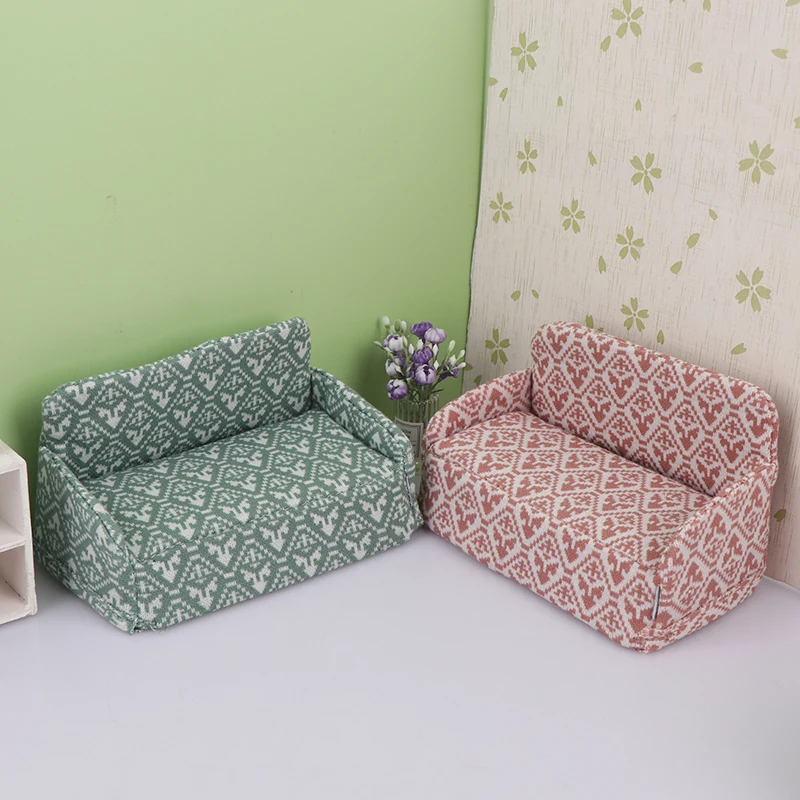 Dollhouse Sofa Micro Scene Handmade Assembly DIY Model Miniature Furniture Playing House Landscape Dolls Accessory