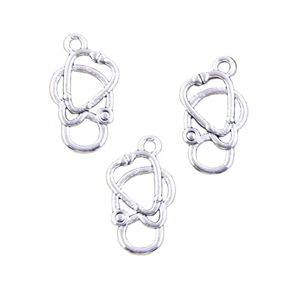 20 stücke Charms Arzt Stethoskop Krankens ch wester Ohrhörer 23x13mm antike silberne Farbe Anhänger machen DIY handgemachte tibetische Suche Schmuck