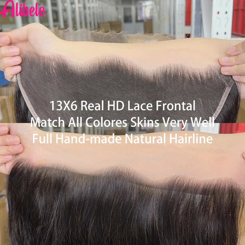 13X6 HD Lace Frontal Only Malaysia Virgin Hair Body Wave HD Lace Front Closure 150% Density Pre-Plucked Hairline Natural Color human hair lace closure