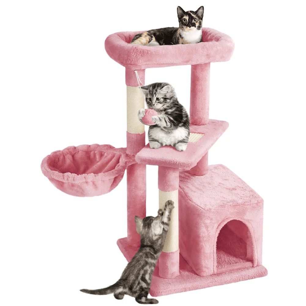

33 "H Cat Tree Tower с кондо и персиками, розовый