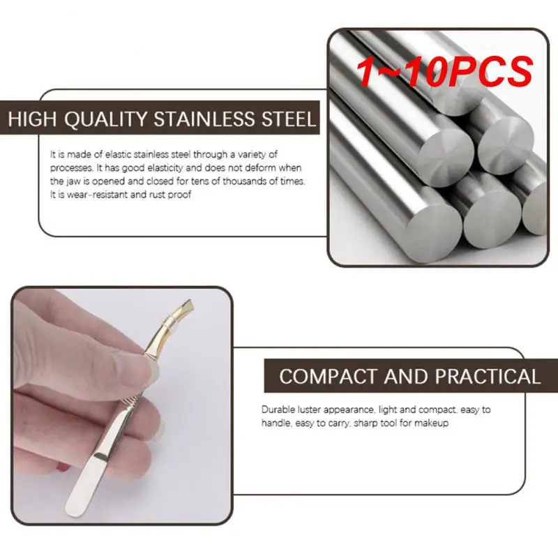 

1~10PCS Eyebrow Trimming Clip Eyebrow Pliers Tool Eyebrow Clip Stainless Steel Clip Eyelash Double Eyelid Tweezers Slant Makeup