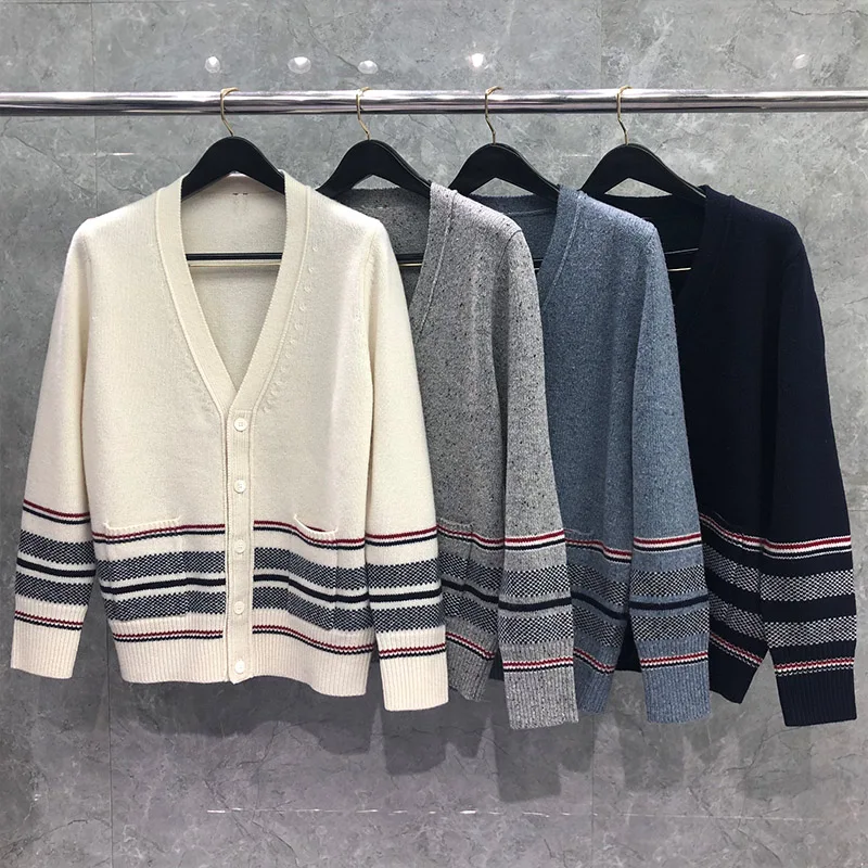 Luxury Men’s Open Front Cardigan Striped Color Block Long Sleeve Lightweight Fall Long Knit Striped Designer Cardigan Sweater men t shirt set plus size 3d printed color block graphics new fashion designer round neck short sleeve 2 large size casual suit