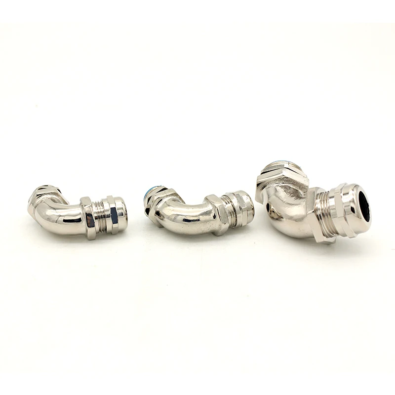 Metal Flexible Conduit Fittings 90&deg; Degree Electrical Wire Range Gland Connector Brass Right Angle Cable Gland