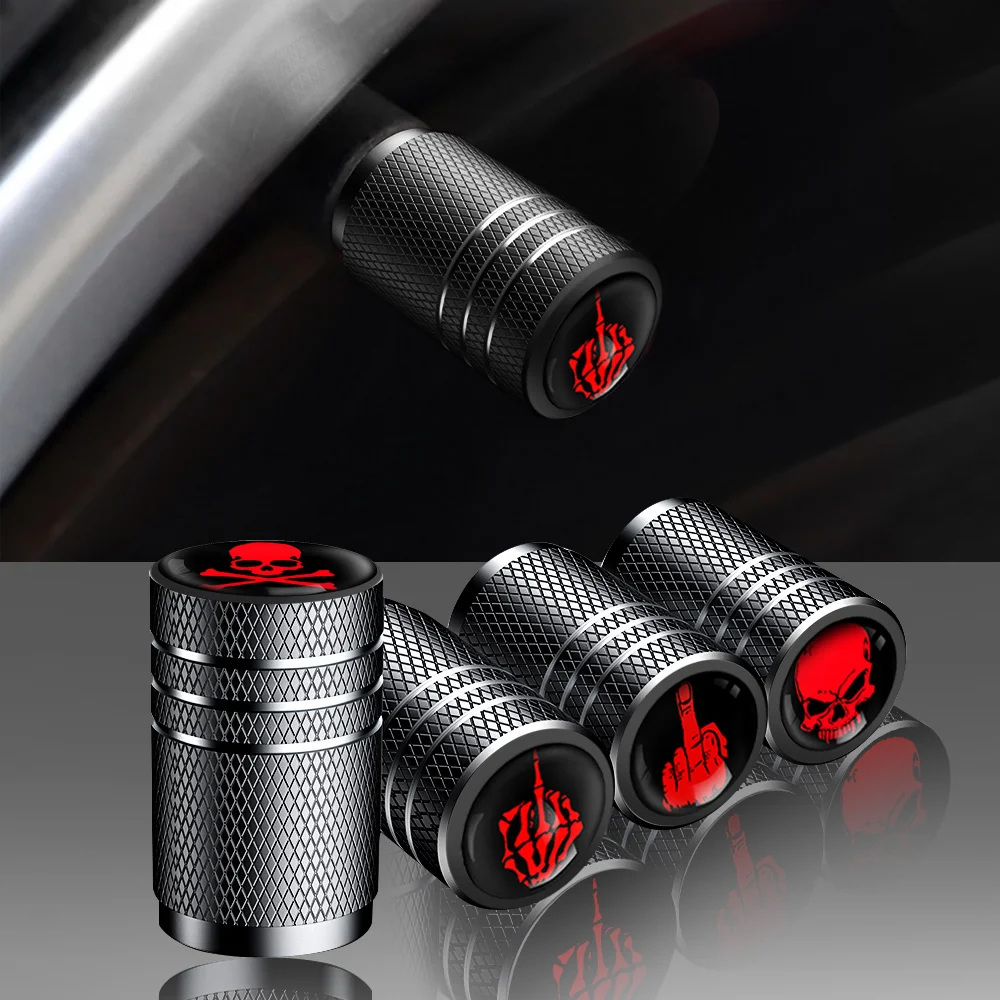 4Pcs/Lot Tire Stem Valve Caps Aluminum Car Dustproof Caps Tire Wheel Stem Air Valve Caps for Cars Bike Motorcycle
