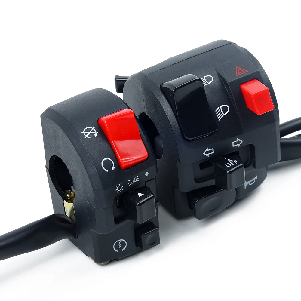 

1Pair Left & Right 22mm Motor Switches For Light Electric Start Flameout Controller Motorcycle Handle Seat Switch Assembly