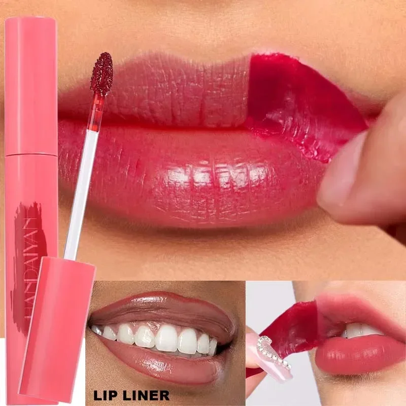Matte Lip Liner Peel Off Tattoo Lipgloss Waterproof Velvet Lip Tint Red Brown Not Easy Fade Stain Outline Contour Cosmetics