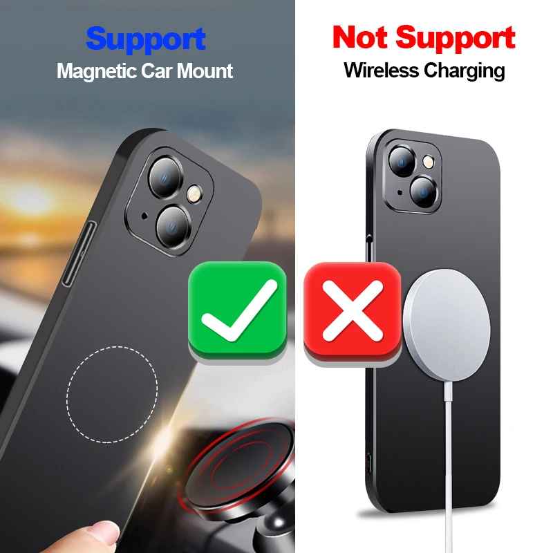13 14 15 Pro Max Fall Magnet Magnet Auto halterung Fall für iPhone 13 12 11  14 15 Pro Max matt ultra dünne harte Schutz abdeckung - AliExpress
