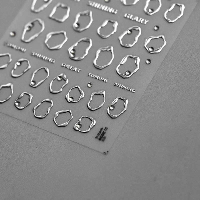 3D Bronzing Gold Silver Line Nail Sticker Geometry Abstract Nail Art Decals Foils Adhesive DIY Manicure Decorations To3030