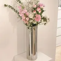 9x28Hcm SUS304 Stainless Steel Vase Decorative Centerpiece For Home or Wedding (Silver) 1