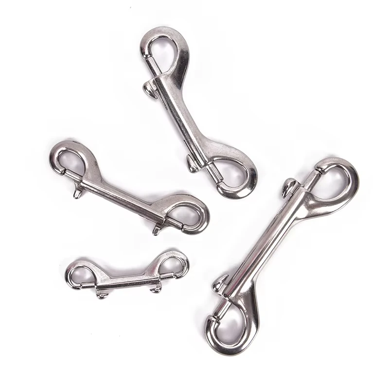 65mm 90mm 100mm 115mm Double Ended Scuba Diving Hook Stainless Steel Eye Bolt Snap Hook Quick Draw Link Carabiner scuba diving hook