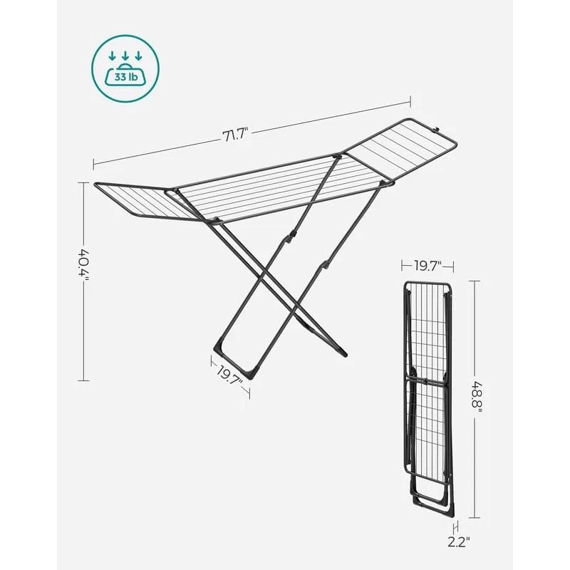 Clothes Drying Rack Metal Foldable Space-Saving Free-Standing Airer Indoor Outdoor clothes drying rack