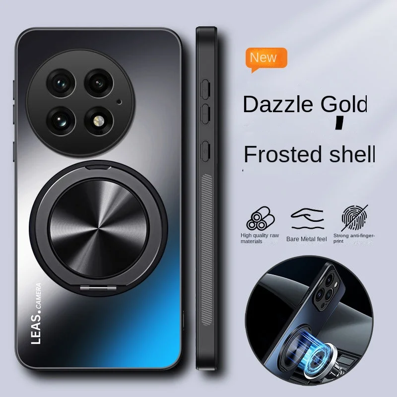 Premium Hard Matte Magnetic Protective Back Cover with Ring Stand