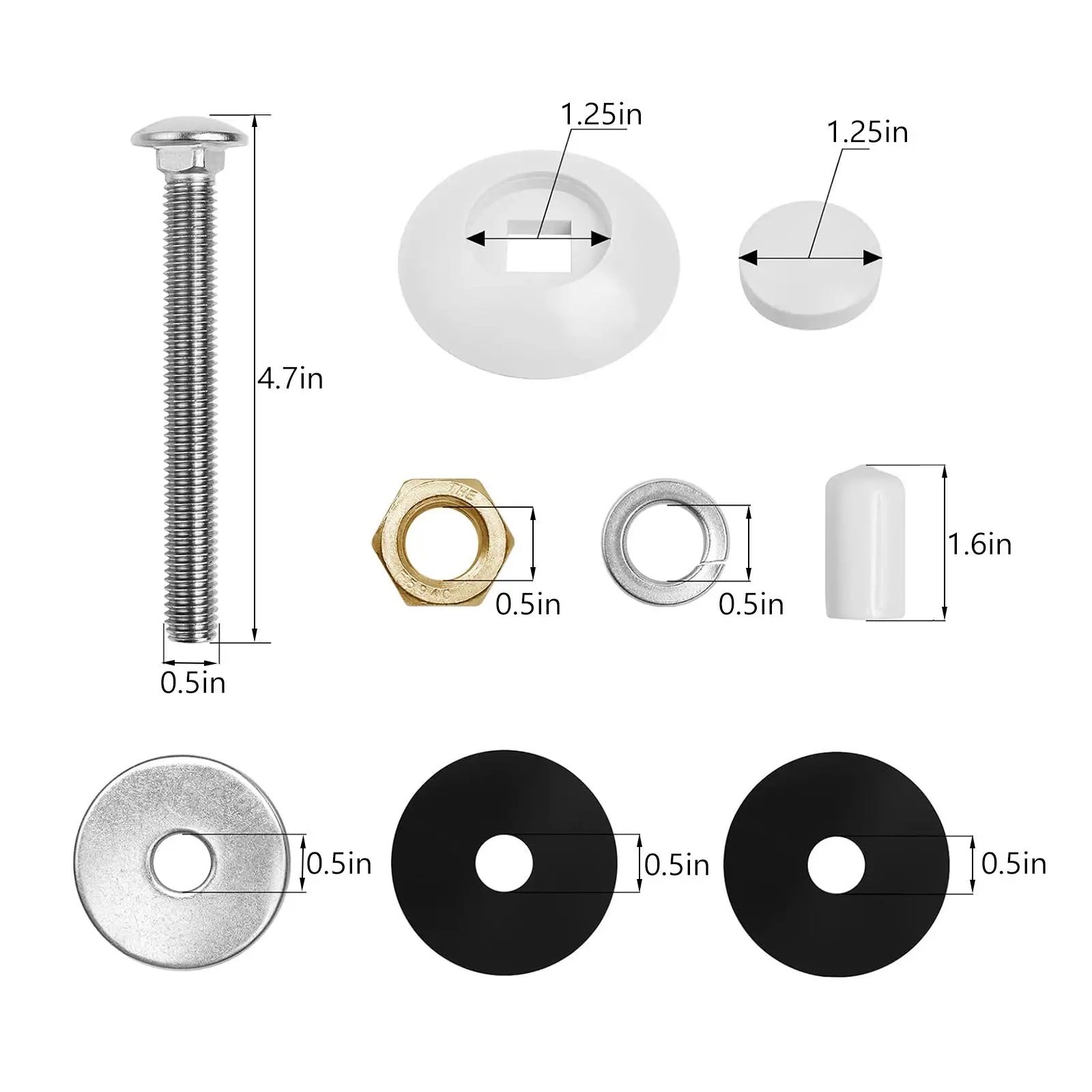 Set di montaggio per tavola da immersione per piscina residenziale per piscine a terra con bulloni/rondelle/dadi facile installazione Set di bulloni per tavola da immersione