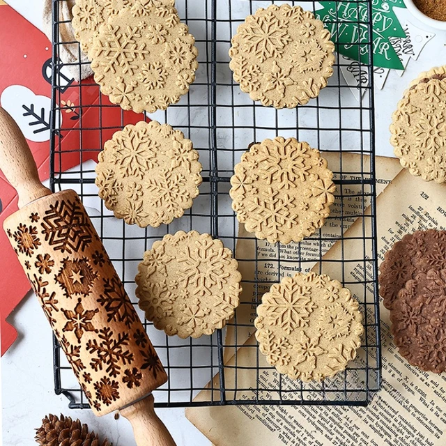 Snowflake Embossed Rolling Pin