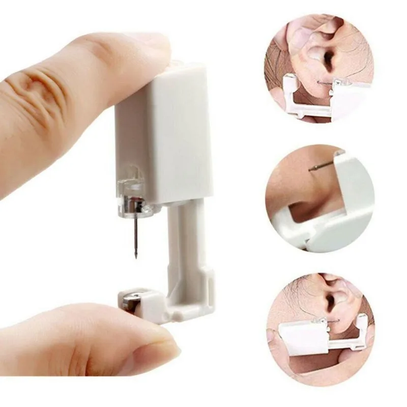 Kit Fai Da Te Per Piercing Alle Orecchie 6 Pezzi, Pistola Sterile Con Orecchini A Bottone, Strumento Indolore Per Forare A Casa, Sicuro E Igienico
