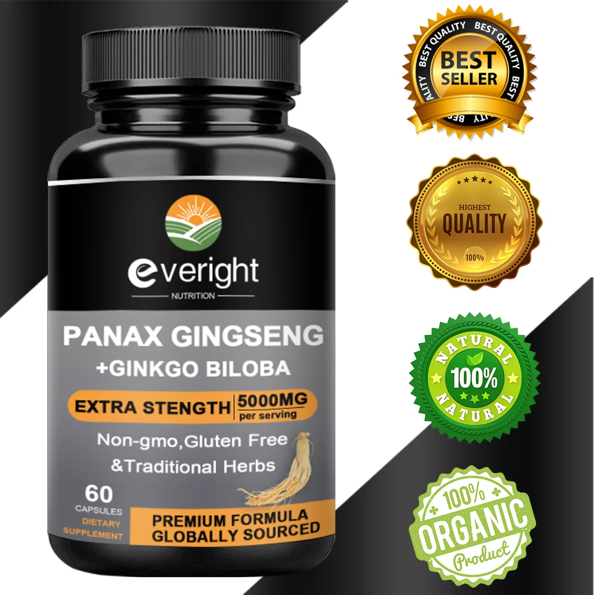 

Корейский Красный женьшень Panax с капсулами гинкго билоба для запоминания энергопрочности и интеллектуальной активности, поддержка мужского здоровья