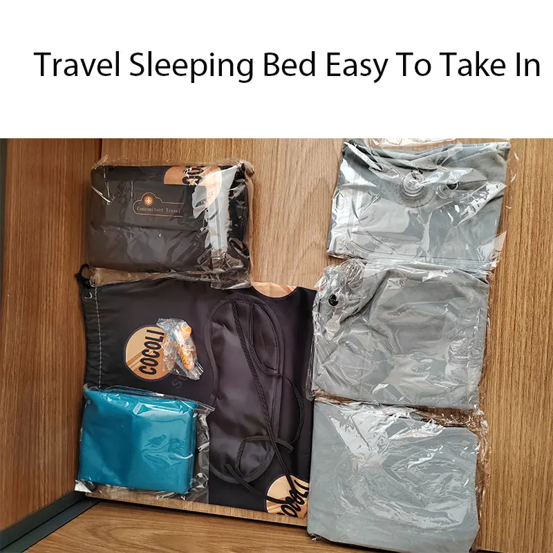 Long-distance Travel Sleeping Bed Airplane High Speed Rail For Baby Kids Adult With 3 Inflatable Pedal 1 U Shape Inflate Pillow