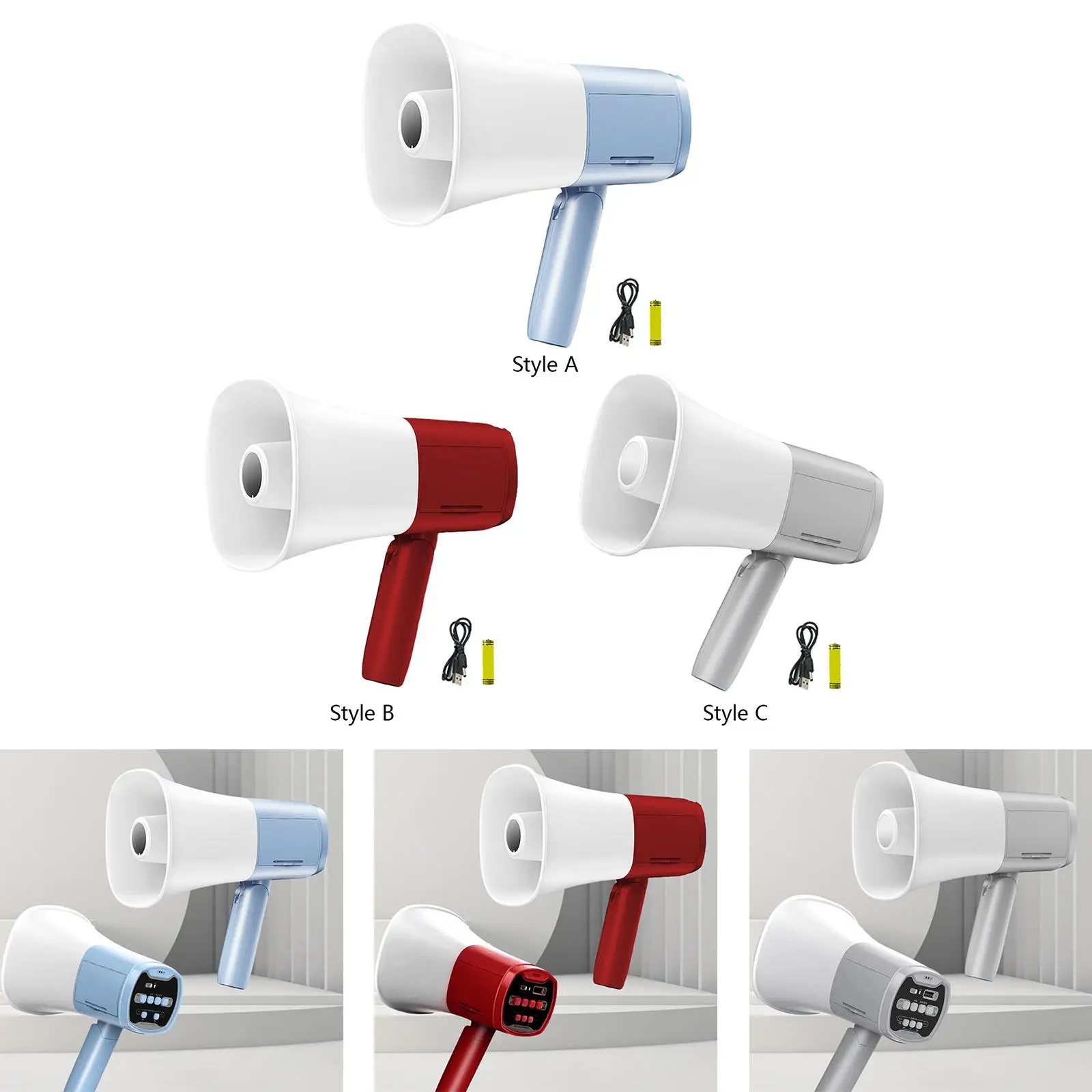 Megaphone Speaker User Friendly Portable Megaphone Bullhorn for Selling Promotions Safe Drills Cheerleading Fans Outdoor Sports