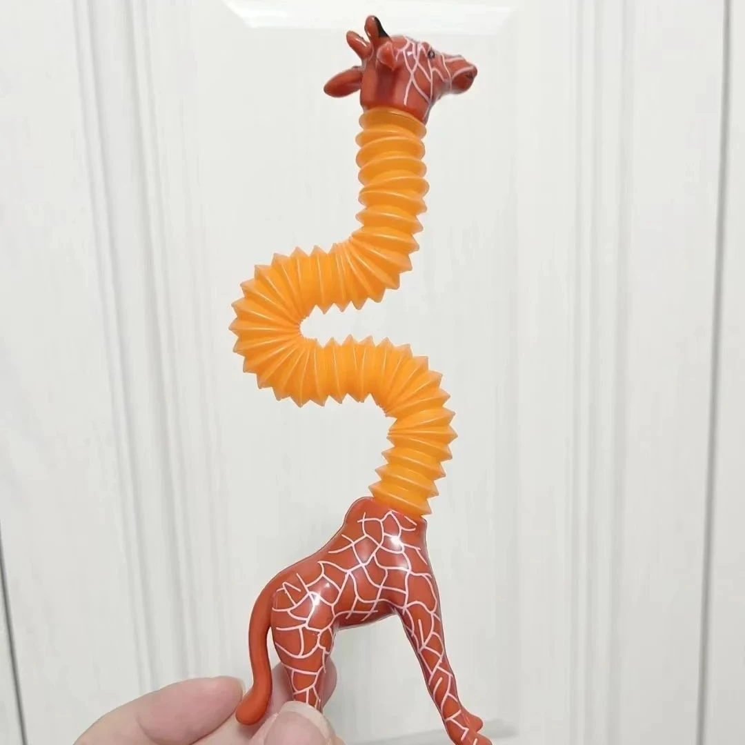 1Pc Stretch Pop Tube Giraffe Toy, Sensory Fidget Toy For Kids, Cute Giraffe Stress Relief Squeeze Decompress Toy - Bilde 2