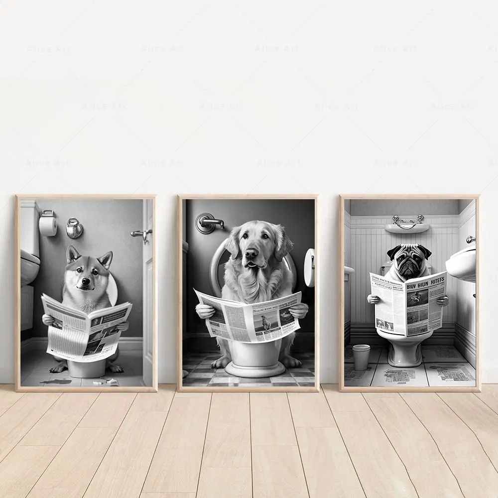 Dazzlewall Poster Mural Motif Chien De Fleurs - Décoration Murale Pour Salle De Bain, Cuisine, Chambre à Coucher - 30,5 X 40,6 Cm - Sans Cadre - Cadeau Pour Les Amoureux Des