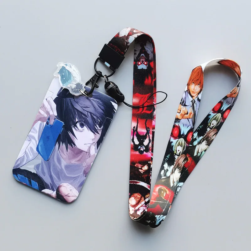 1 set Anime Card Cases card Lanyard Key Lanyard Cosplay Badge ID Cards Holders Neck Straps Keychains Death Note