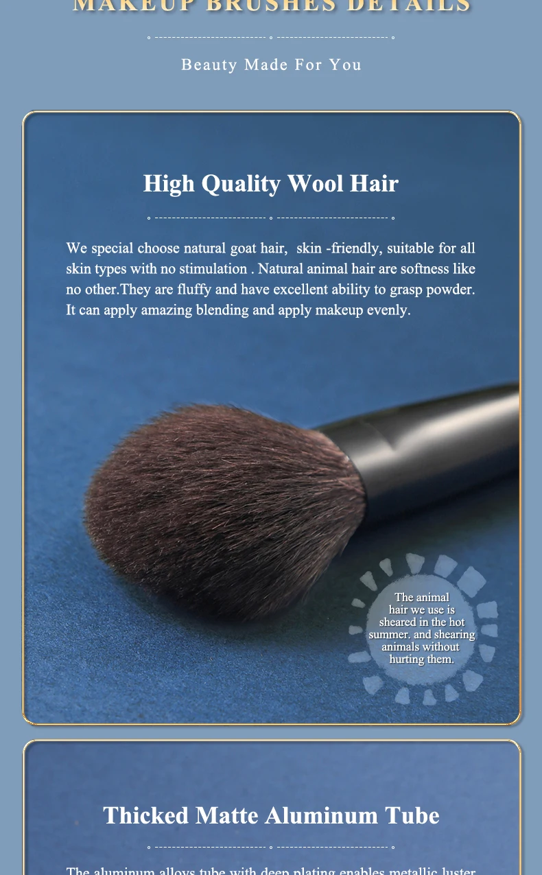 Natural goat hair makeup brushes set 10pcs professional kit brocha  maquillaje pedzle do makijazu blending smudging brush shader| | - AliExpress