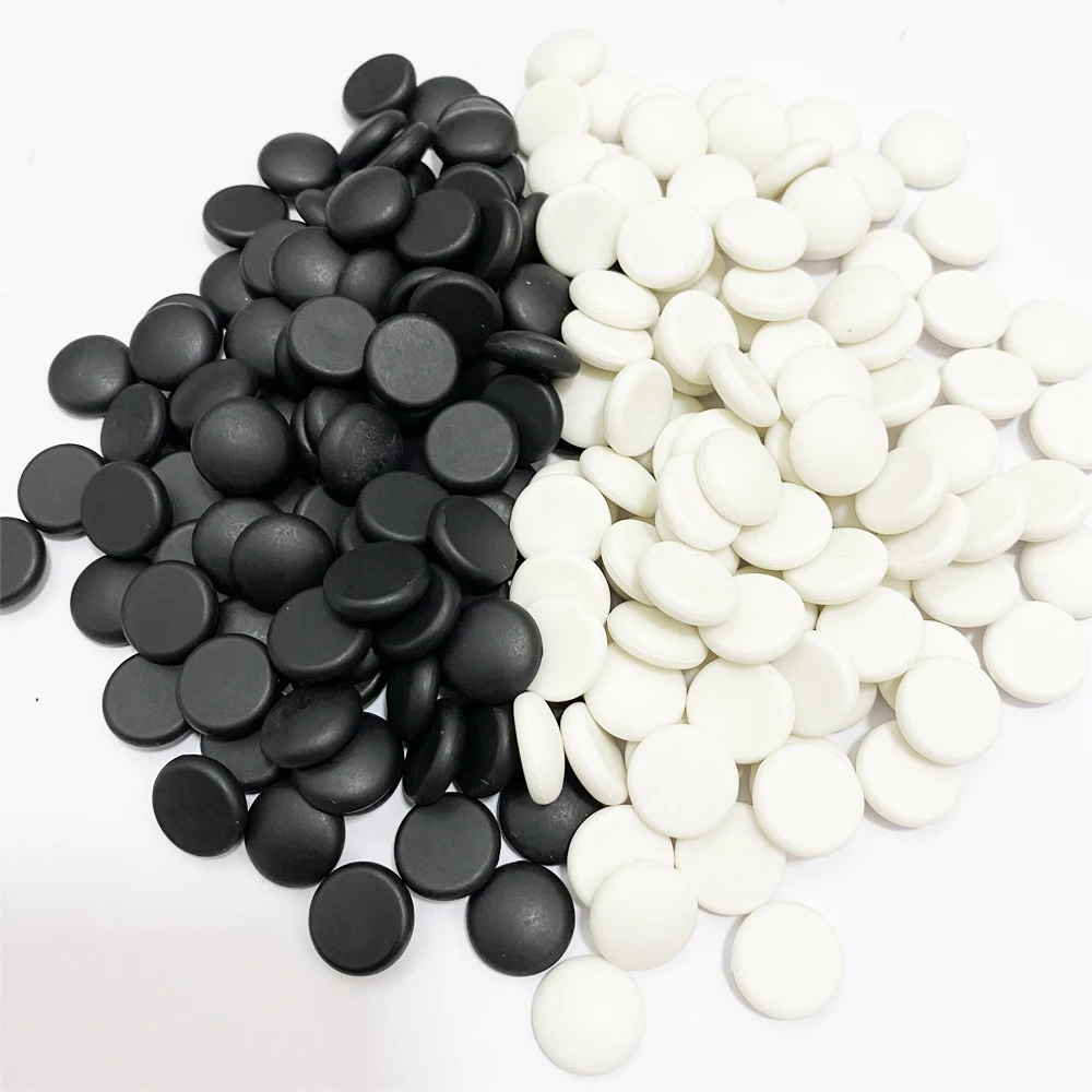 Small Solid Plastic Weiqi Go Game Pieces 200Pcs/Set 14*5.1mm Bulk Five Pieces Without Chessboard Black and White Mini Chessmen