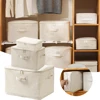 Foldable Fabric Quilt Storage Bin Clothes Wardrobe Underwear Pouch Waterproof Storage Travel Bag Closet Organizer For Home 1