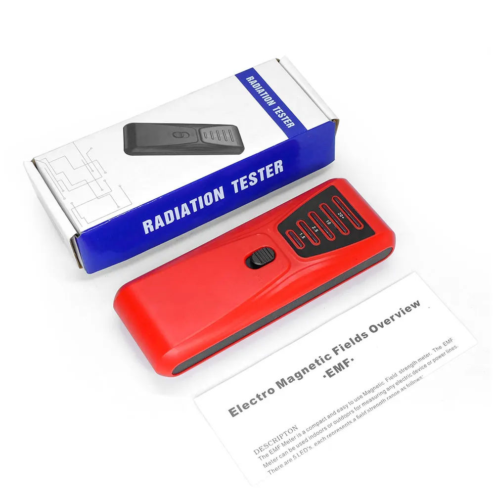 EMF Meter Paranormal Investigation Equipment with LED Light Magnetic Field Detector Battery Powered for Industrial Construction