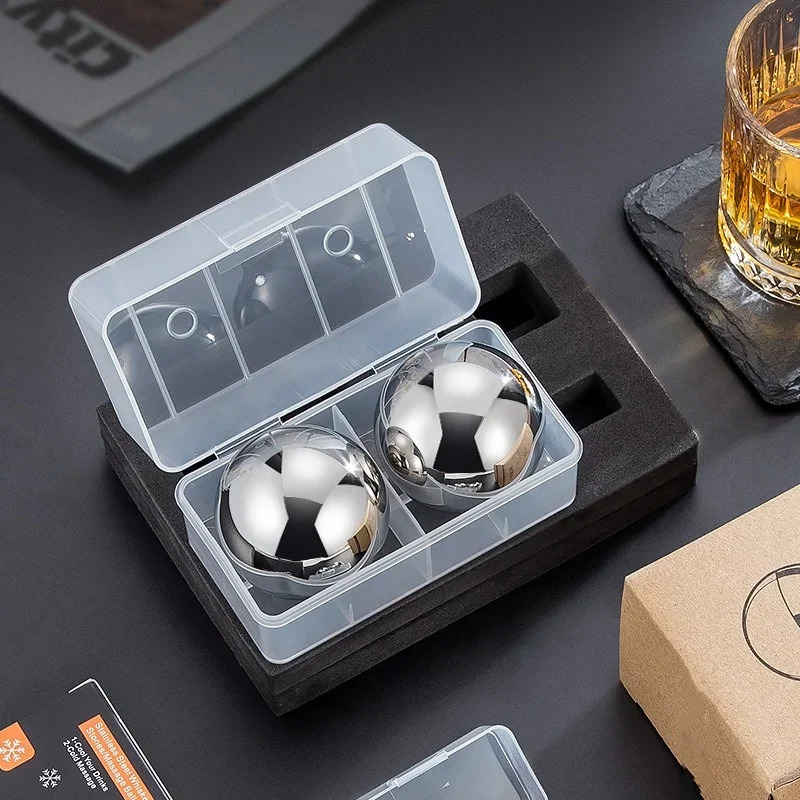 Stainless Steel Metal Ice Balls Set for Whiskey Wine Beer Cooler