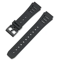 Black Resin Rubber Waterproof Watch Band - Student Replacement Strap, Unisex Bracelet Accessories, 19mm - 19mm (Black)