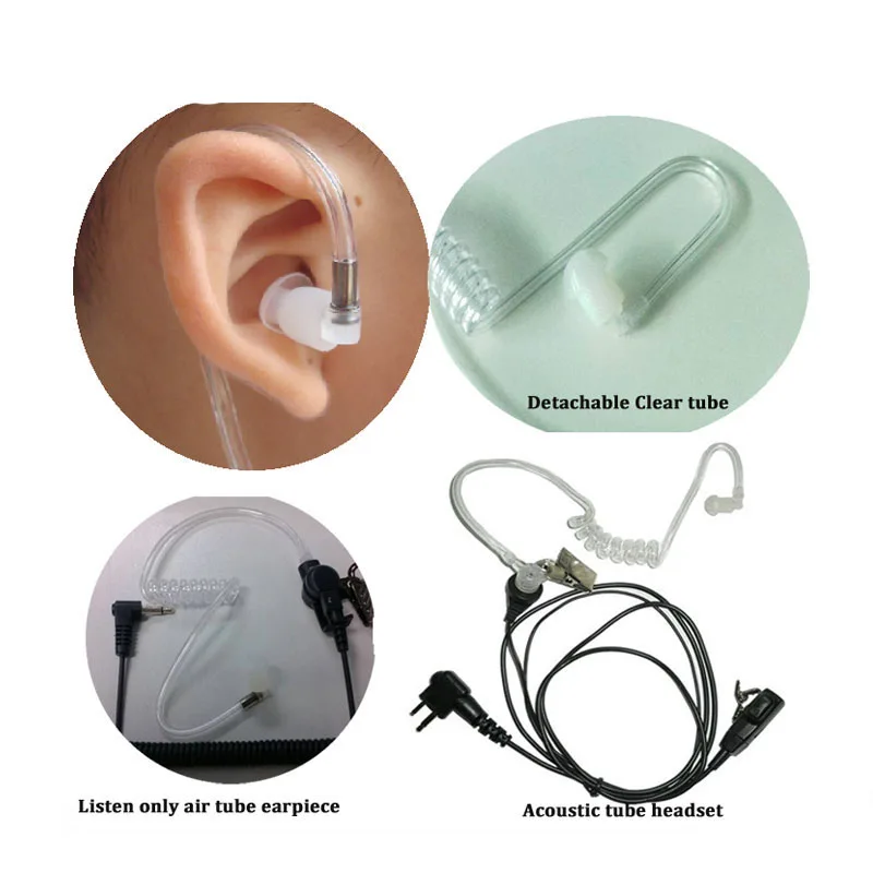Walkie Talkie Clear Air Acoustic Tube with Earbud for Kenwood Baofeng Surveillance, Two Way Radio Earpiece