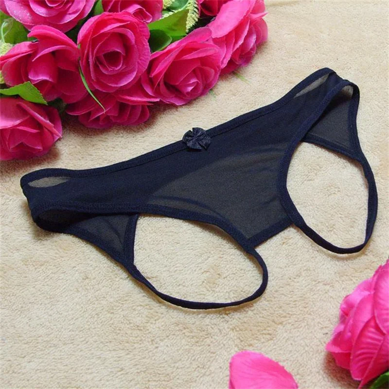 Sexy Open Crotch Underwear Women See Through Mesh Thong Panties Lingerie Ladies Erotic G-string Pantys