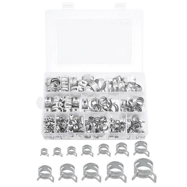 Black Hose Clamps 50 Pcs Fuel Line Clamps - 12mm Spring Hose Clamps For ...