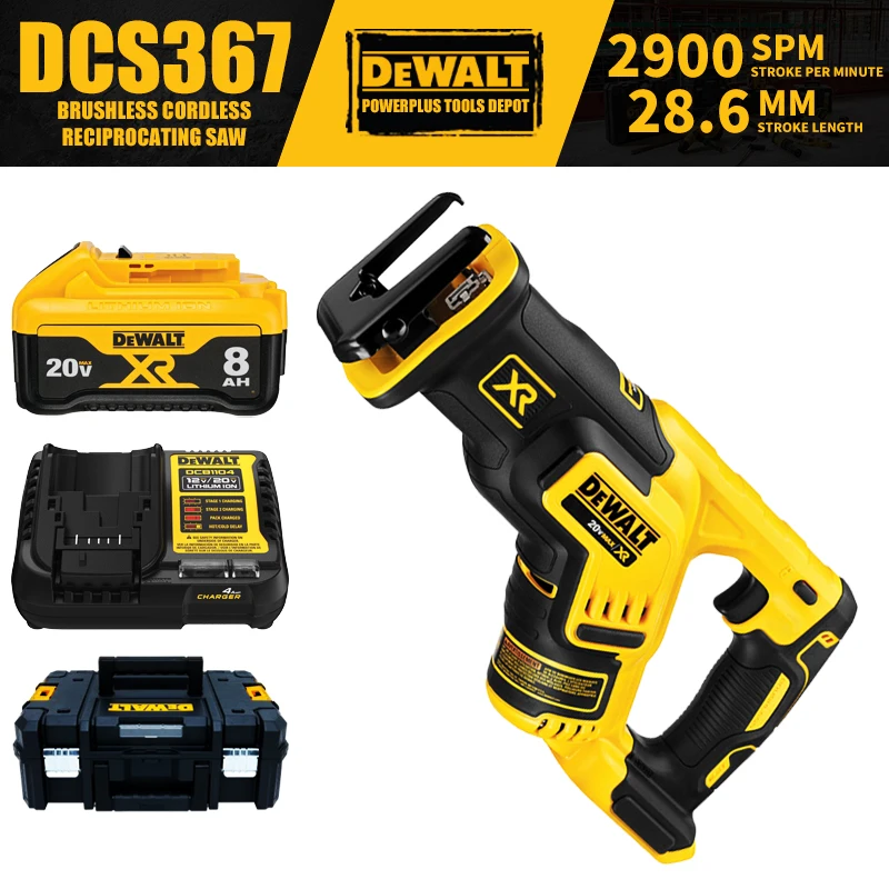 

DEWALT DCS367 Kit Brushless Cordless Compact Reciprocating Saw 20V Power Tools 2900SPM With Battery Charger