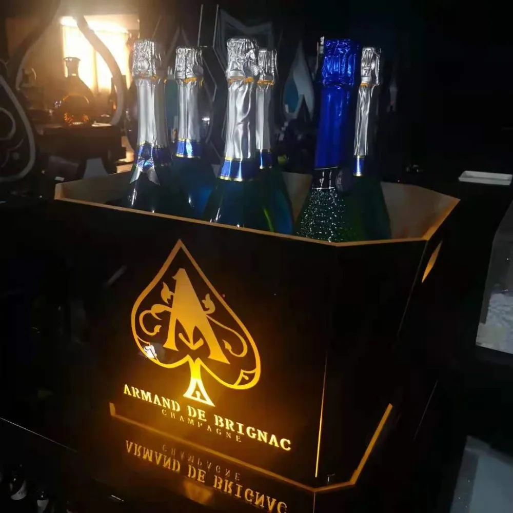 Led Rechargeable Ice Buckets Flashing Acrylic Boat Shape Beer Wine Bottle Cooler Bar Whisky Champagne Bucket