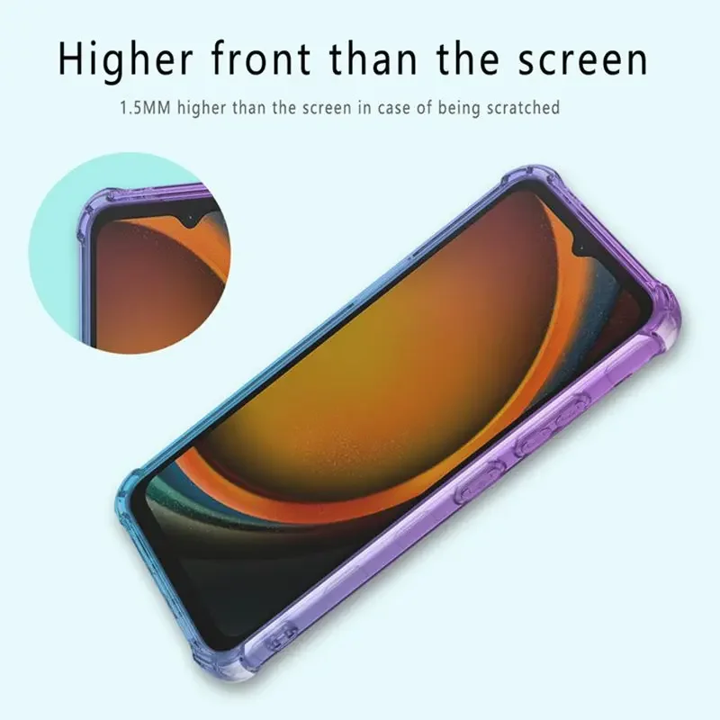 Gradient Shockproof Silicone TPU Case - Transparent Protective Cover