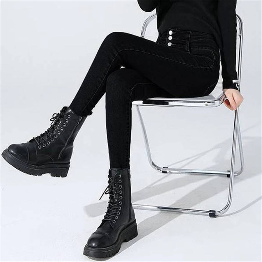 High Waist Skinny Pencil Jeans | Korean Streetwear Slim Denim Pants | Lift Hips Vaqueros for Women